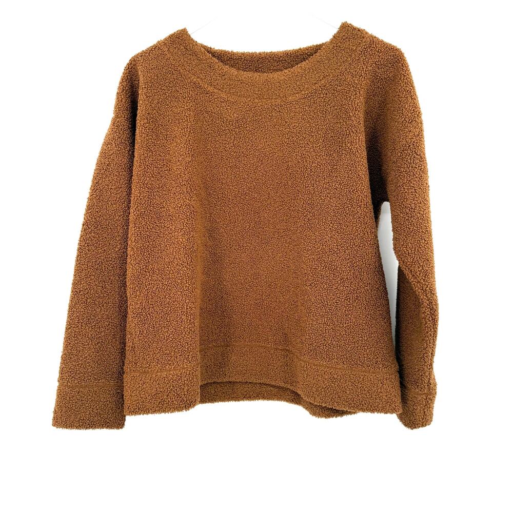J. Crew Size‎ Small Vintage Fleece Brown Pullover Sweatshirt Sweater Teddybear